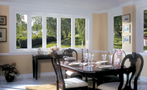 Bow Windows in Dining Room
