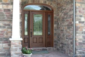 Wood Entry Door with Etched Glass