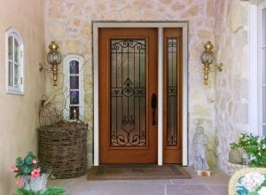 Entry Door with Iron and Glass